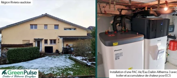 Installation pac altherma 3 avec boiler - Chantier Région Rivieira Vaudoise